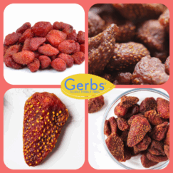 Gerbs Dried Strawberries Collage.