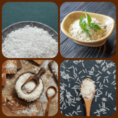 White Whole Grain Basmati rice collage