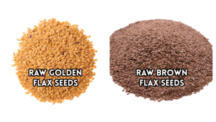 Flax seeds are nutrient-dense, nutty-flavored seeds, combo image brown and golden flax seeds.