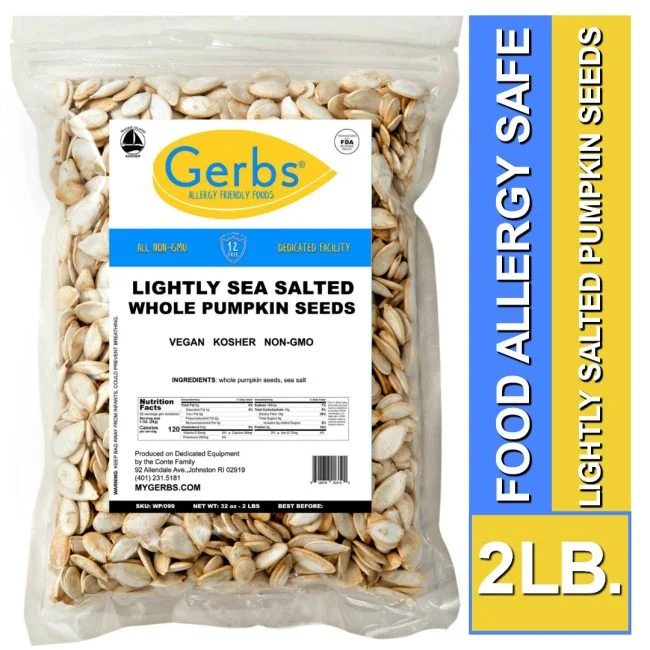 Lightly Sea Salted Roasted Whole Pumpkin Seeds - In Shell Pepitas Bag