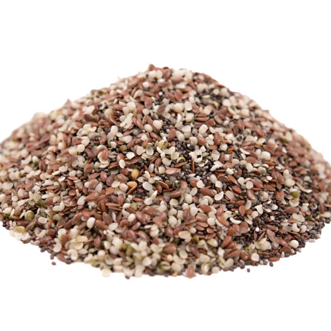 TRIPLE THREE SEED RAW MIX, Chia Flax, Hemp Seeds, Resealable Bag