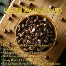 Premium Mini Baking Dark Chocolate Chips, Miniature Size Semi Sweet Cacao, Resealable Bag Naturally Vegan