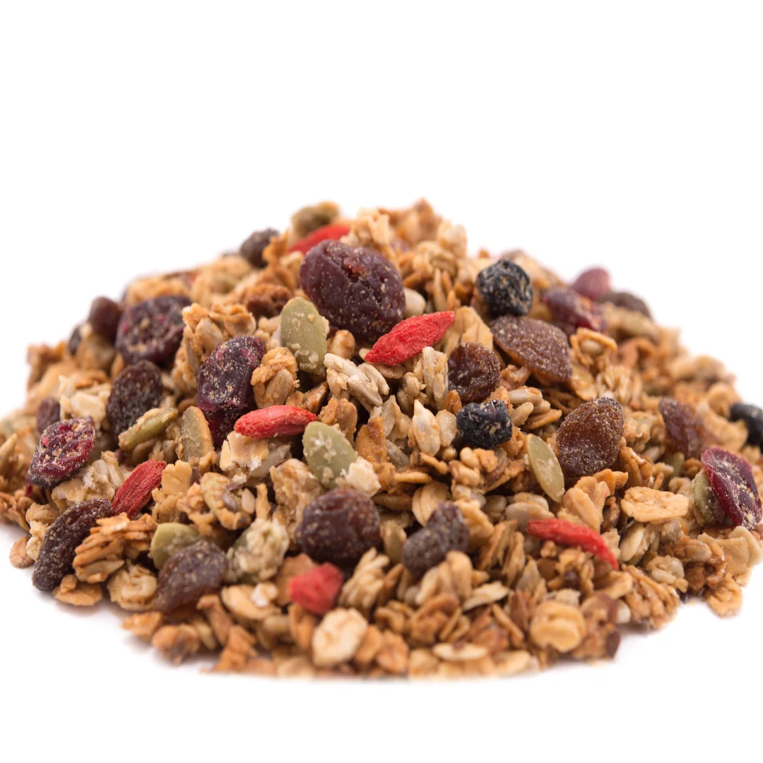 Super Five Dried Fruit (cransberry, blueberry, raisin, cherry, goji berry) Harvest Granola