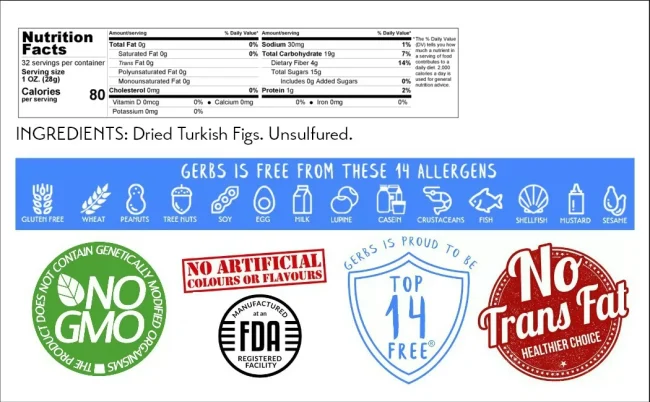 Dried Premium Grade Turkish Figs, No Sugar Added, Resealable Bag Gluten Free