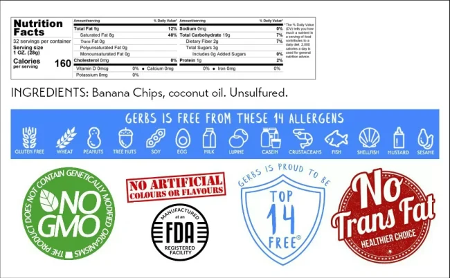 Unsweetened Premium Grade Banana Chips, No Added Sugar, Resealable Bag Gluten Free